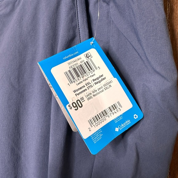 NWT Columbia Leslie Fall Pant Women XXL Regular Nocturnal Blue Omni Shade UPF 50 - Picture 4 of 8